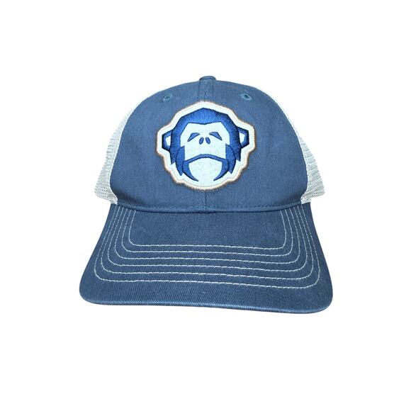 Howler Bros El Mono Trucker Cap Mesh Hat Navy Blue Tan Snapback Adjustable‎ EUC - Picture 1 of 11